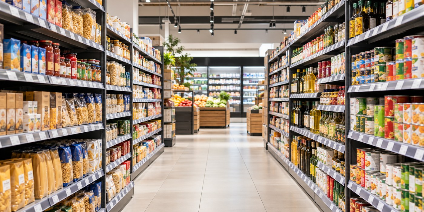 Illustration d’un rayon de supermarché